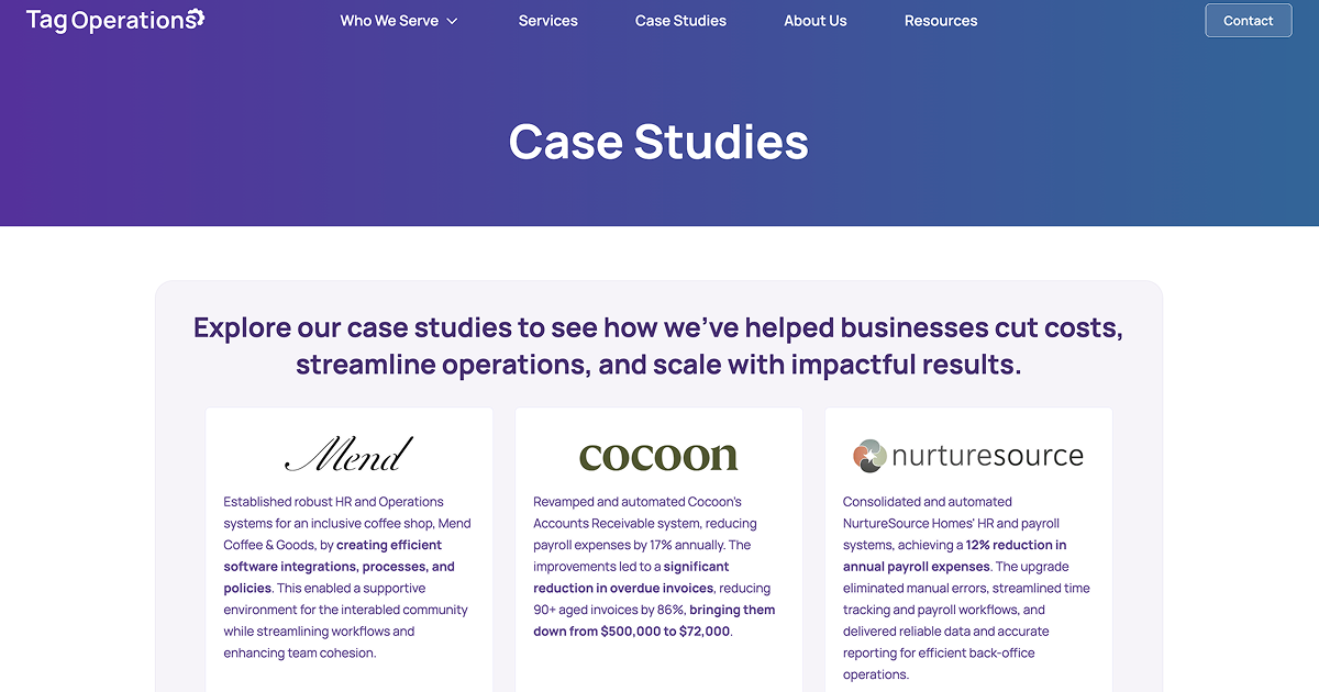 Case Studies | Tag Operations — Proven Results in Cost Savings & Efficiency